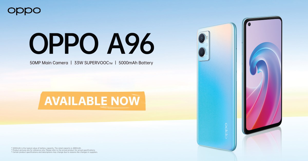 OPPO A96 goes on Sale with Long-Lasting Battery, OPPO Glow Design