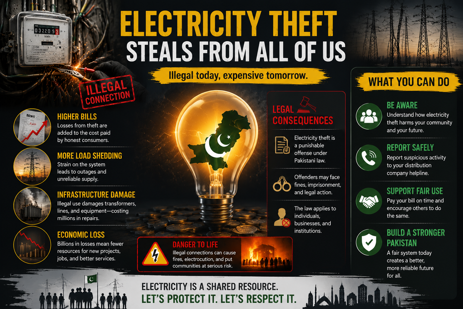 Electricity Theft Awareness Poster