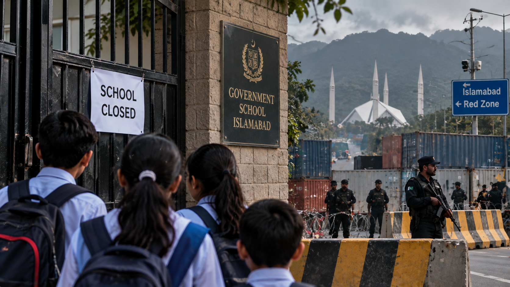 Closed School at Islamabad Red Zone