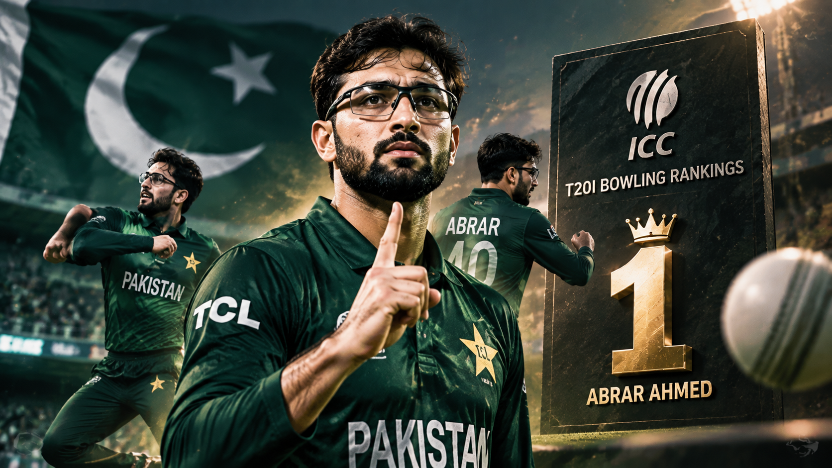 Abrar Ahmed tops ICC T20I bowling rankings for Pakistan cricket