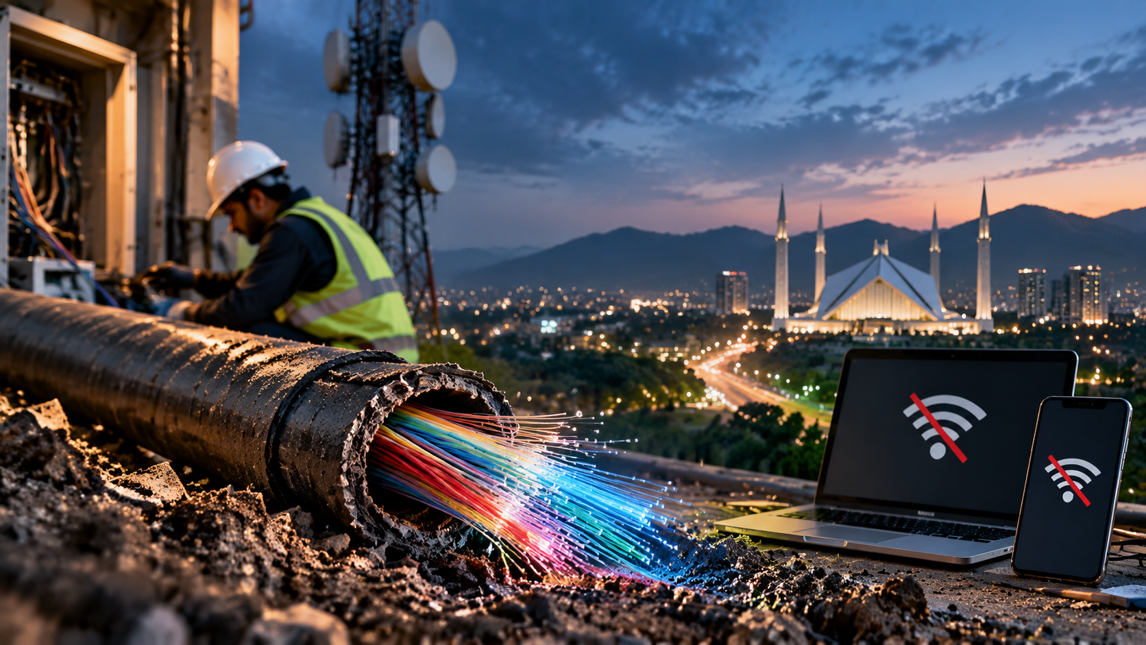 Islamabad internet disruption caused by optical fiber cable damage