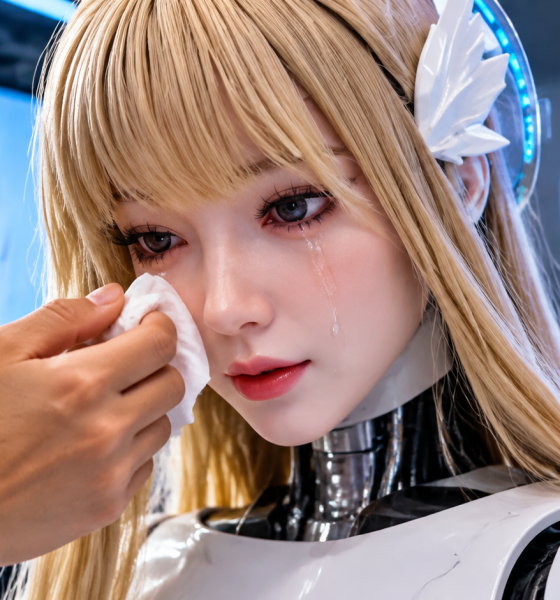 Yansyn-X2 humanoid robot producing realistic tears with AI technology