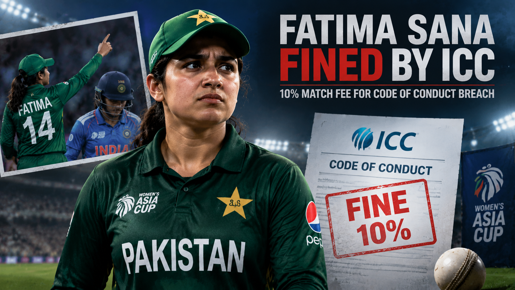 Fatima Sana Fined by ICC