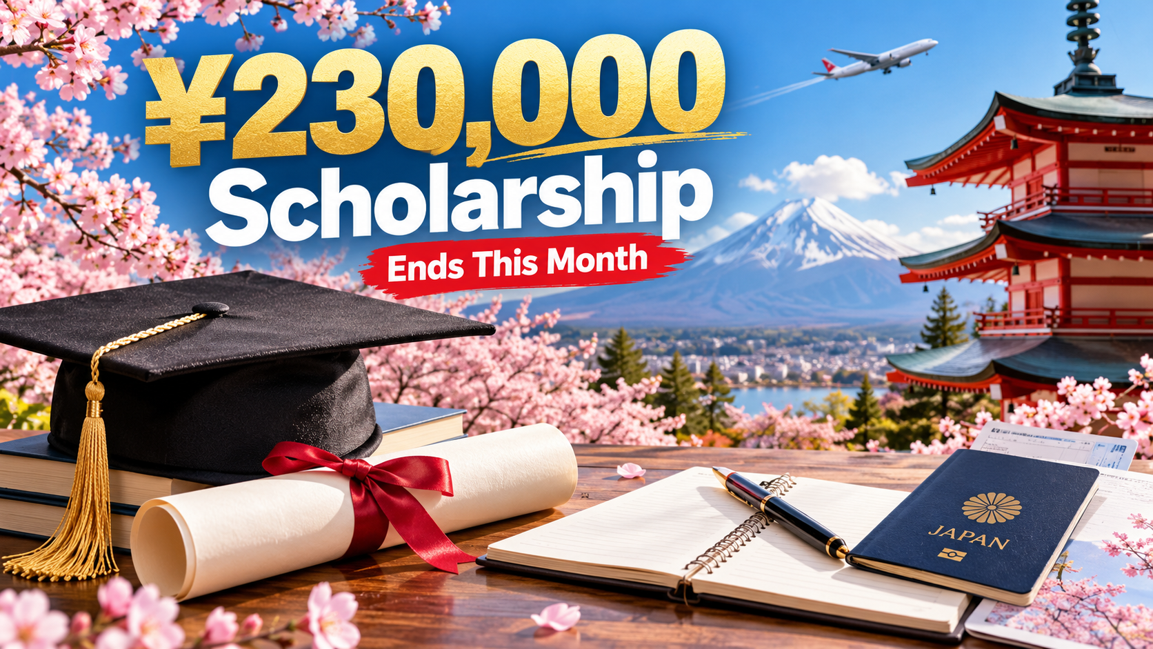 Japan scholarship that's offering upto ¥230,000 ends this month