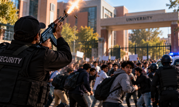 Peshawar university students protest as security guards allegedly open fire in Hayatabad