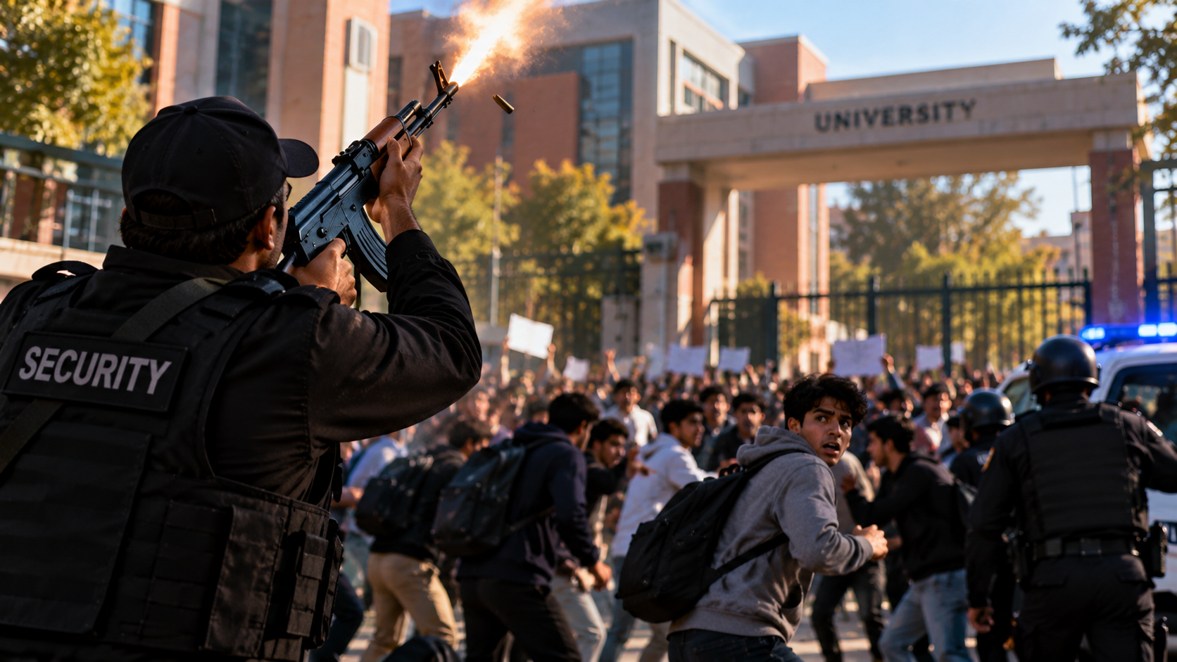 Peshawar university students protest as security guards allegedly open fire in Hayatabad